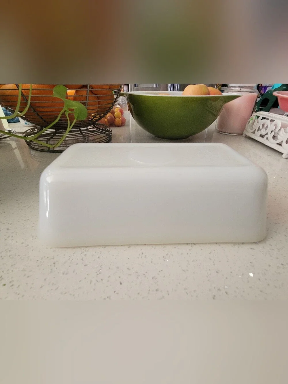 Vintage GLASBAKE J-522 Milk Glass Loaf Pan